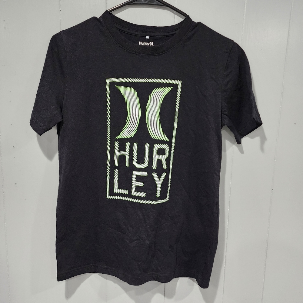Boys Kids Hurley Tshirt Black/Neon Graphic XLarge (14/16)  Pre-owned
